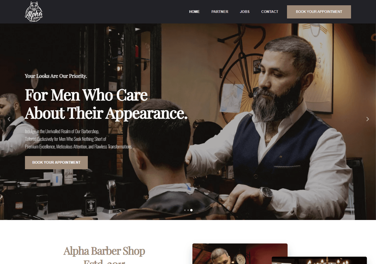 Alpha Barber Shop homepagina