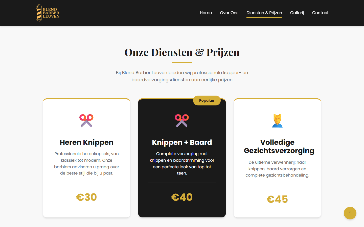 Blend Barber Leuven: De diensten met hun prijzen.